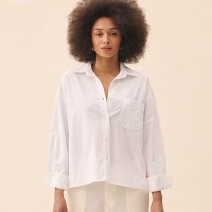 Djerf Avenue Breezy Shirt White Button-Down Size Small